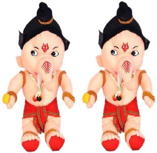 VRV Skin Colour Soft Lord Ganesha set of 2  - 25 cm
