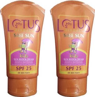 LOTUS Sunscreen - SPF 50 PA++ Safe Sun Kids - Sun Block Cream - SPF 25