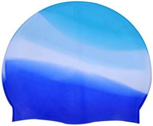 SWIMCART BLUE WHITE MULTI COLOR UNISEX Swimming Cap