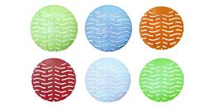 Rajlaxmi Hygiene Urinal Screen Mat - 10 Pcs Set Wave 1 Mango Foam Toilet Cleaner