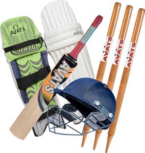 आवत्स Set Of Helmet Pad Bat Stump क्रिकेट क्रिकेट किट