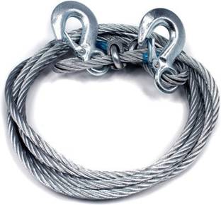 KOZDIKO Car Auto Full Steel Tow Rope 2000kgs 6mm Heavy Duty Ton 4 Mtr For Toyota Fortuner 4 m Towing Cable