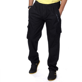 JAZZ Solid Men Black Track Pants - Buy