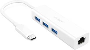 AUKEY Type-C to 3.0 3-Port USB with Ethernet Adapter A-CB-C17 USB Hub