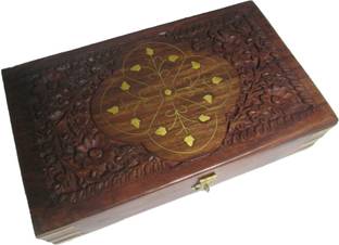 Evergreen Wooden Handicraft Jewellery box Hand Made Designer 10 x 6 inch Makeup and Jewellery Vanity Box