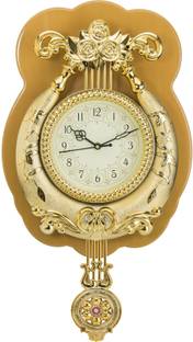 Wallace Yash1550-Biscuit Gold Designer Pendulum Analog 30 cm X 40 cm Wall Clock
