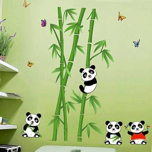 Happy Walls Panda Pals With Lush Green Bamboo Trees