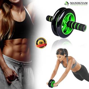 Manogyam Double-wheeled dominal Cross-fit Gym Equipment for Body Building Fitness Ab Exerciser