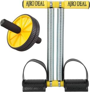 AJRO DEAL Double Spring Tummy Trimmer Body Fat Buster & Ab Wheel Roller for Core Workouts Ab Exerciser