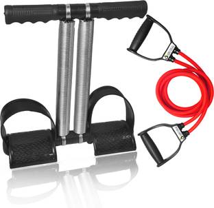 AJRO DEAL COMBO OFFER DOUBLE TUMMY TRIMMER WITH DOUBLE TONING TUBE(RED)-2 Ab Exerciser