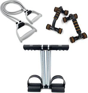 MANROM Double Toning ResistanceTube&Double Spring Tummy Trimmer with Push up Bar Stand Ab Exerciser
