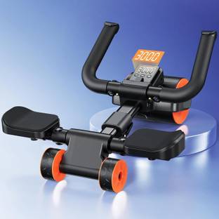 Deoxys Ab Wheel Roller with Elbow Support and Timer, Automatic Rebound Ab Exerciser