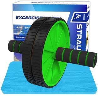 Strauss Double Exercise Roller Wheel | Abs Roller | Ab Wheel Roller | Gym Roller एब व्यायाम करने वाला