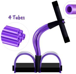 Saksharan 4 Tube Pedal Pull Reducer | Latex Tummy Trimmer Ab Exerciser