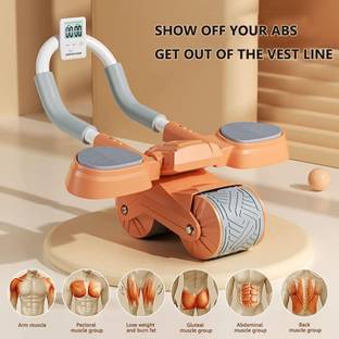 AJRO DEAL Roller Wheel Exercise with Elbow Support, Automatic Rebound Abdominal Wheel Ab Exerciser