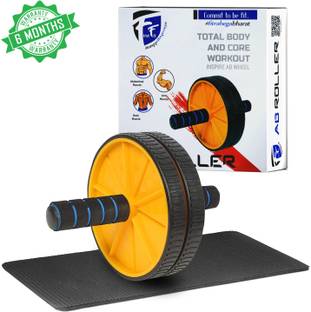 FirstFit Double Wheel Ab Roller with Non-Slip Handles & Knee Mat Ab Exerciser