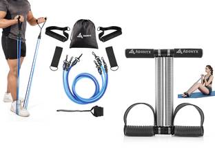 ADONYX Resistance Band Set For Home Gym With Tummy Trimmer Ab Exerciser