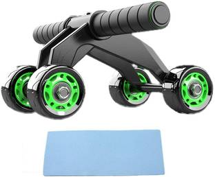 Fit Byte Automatic Rebound Design 4 Wheel Ab Roller - Abdominal Workout Fitness Exercise Ab Exerciser