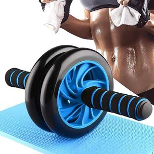 AJRO DEAL Double Ab Wheel Roller With Knee Pad | Abs Roller | Exercise Roller Ab Exerciser Ab Exerciser