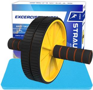 Strauss Double Exercise Roller Wheel | Abs Roller | Ab Wheel Roller | Gym Roller Ab Exerciser