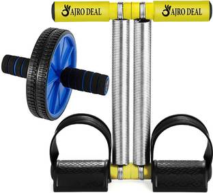 AJRO DEAL Double Spring Tummy Trimmer Body Fat Buster & Ab Wheel Roller for Core Workouts Ab Exerciser