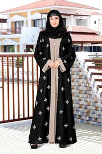 AMBAJI FASHION Crepe Solid Burqa With Hijab