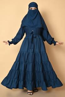 FairyTeller Cotton Blend Self Design Burqa With Hijab
