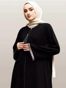 Hba Cotton Silk Self Design Burqa With Hijab