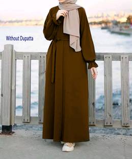 Buraque Designer Polyester Solid Abaya