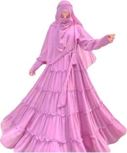 Paradise Cotton Blend Solid Abaya With Hijab