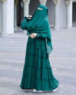 Paradise Cotton Blend Solid Burqa With Hijab