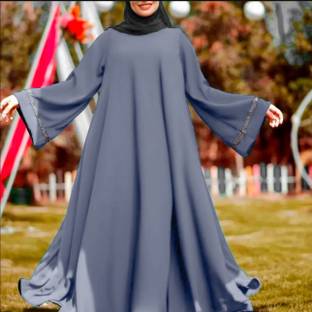 DCSTORE1 Polyester Solid, Self Design Burqa With Hijab