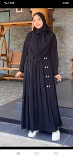 FALAK Nida Matte Solid Abaya With Hijab