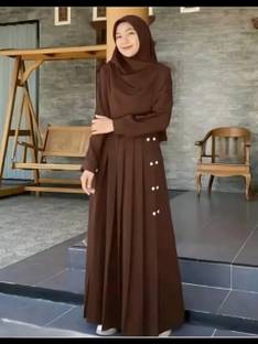 HrCollection Cotton Silk Solid Abaya With Hijab