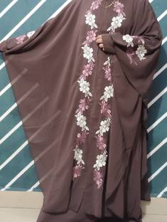 M.N Dubai Collection Nida Matte Self Design Burqa With Hijab