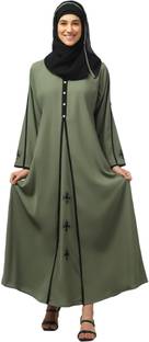 N4N Garments Nida Matte Solid Abaya With Hijab