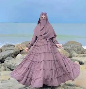 SHIFA Cotton Blend Solid Burqa With Hijab