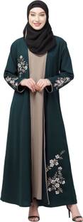 N4N Garments Nida Matte Solid Abaya With Hijab