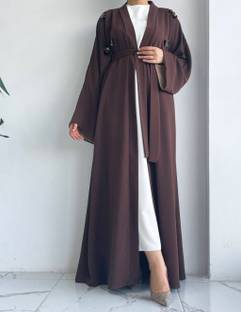 maabaya Nida Matte Self Design Burqa With Hijab