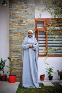 ANBA Crepe Solid Abaya With Hijab
