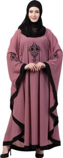KHATOON Crepe Solid Burqa With Hijab