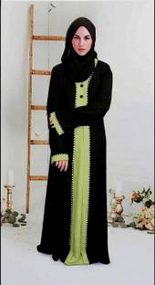 Muskan Fab Cotton Blend Striped Abaya With Hijab