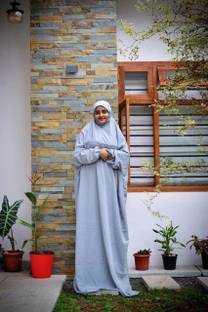 ANBA Crepe Solid Abaya With Hijab