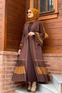 black rose Nida Matte Solid Burqa With Hijab