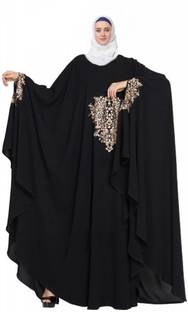 Bhumi fab Crepe Solid Abaya With Hijab