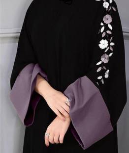 S S Enterprises Polyester Self Design Burqa With Hijab