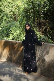 Dreamzone- Polyester Self Design Burqa With Hijab