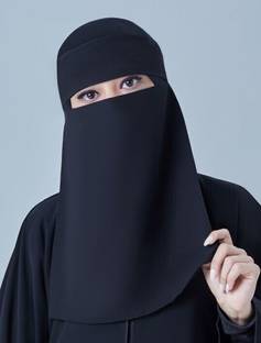 Rsmartchoice Chiffon Solid, Self Design Naqab