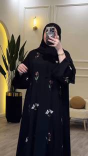 AB Collection Polyester Self Design Burqa With Hijab