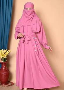 the crown Cotton Blend Self Design Burqa With Hijab